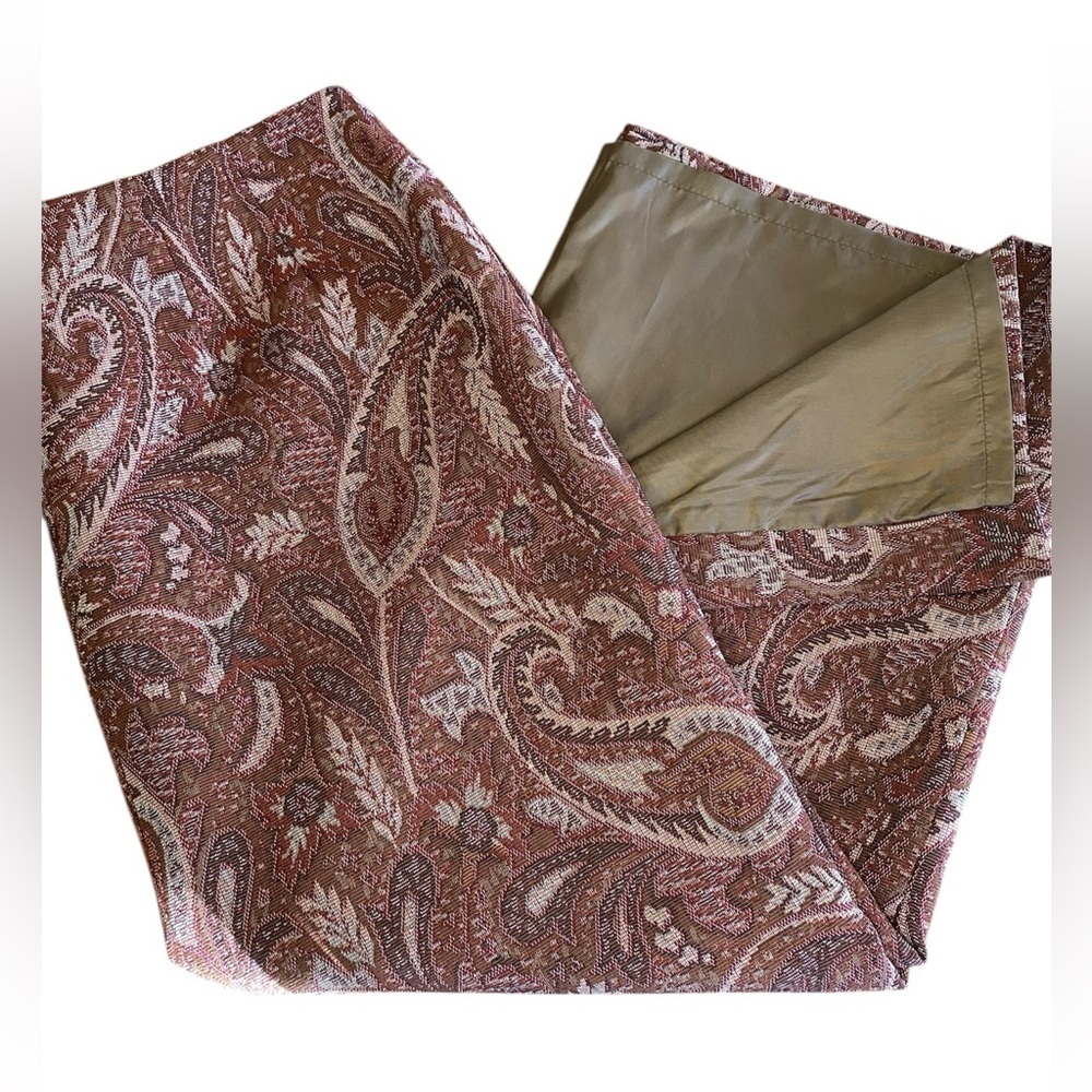 Vintage Parisian Tapestry Skirt Women's 12 Red Brown Winter 90s Fall Art Avant - Picture 4 of 9